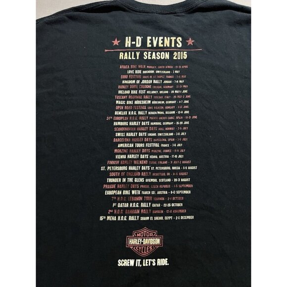 Harley Davidson Rally Season 2015 Screw It Lets Ride Shirt Men's 3XL Black Tee - Picture 6 of 11